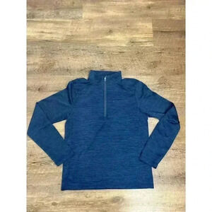 Vineyard Vines Sankaty Thermal 1/4 Zip MicroGrid Blue Performance Youth L Golf